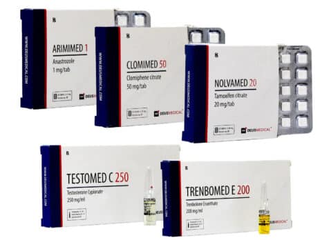 4단계 린 매스 게인 팩 (테스토스테론 시피오네이트 주사, 트렌볼론 에난테이트 주사, PCT 10주, 데우스 메디컬 463×348정)