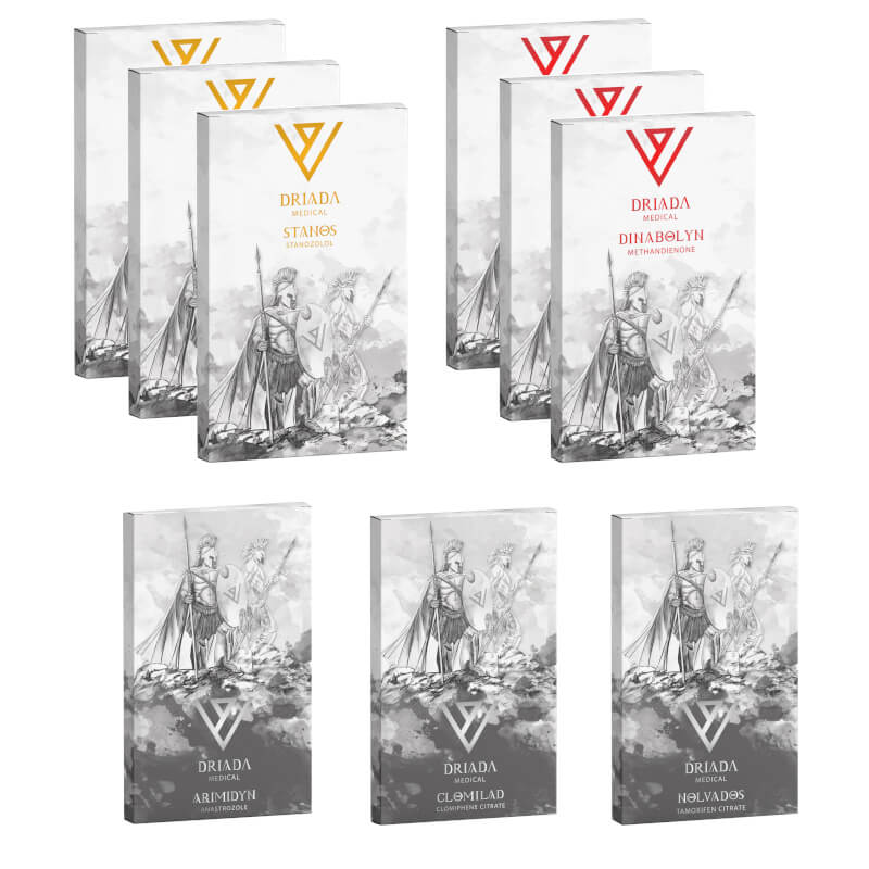 드리아다 메디컬 린 매스 게인 팩: 경구 스테로이드 디아나볼 + 윈스트롤 (8주)