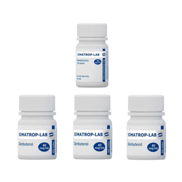 여성을 위한 고급 체중 감량 패키지: 아나바르 렌부테롤, 8주, 소마트로프 랩